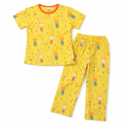 2-Piece Night Suit With Crew-Neck